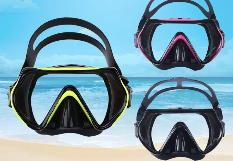 Duikmasker met siliconen neusbescherming voor snorkelen produktbilde