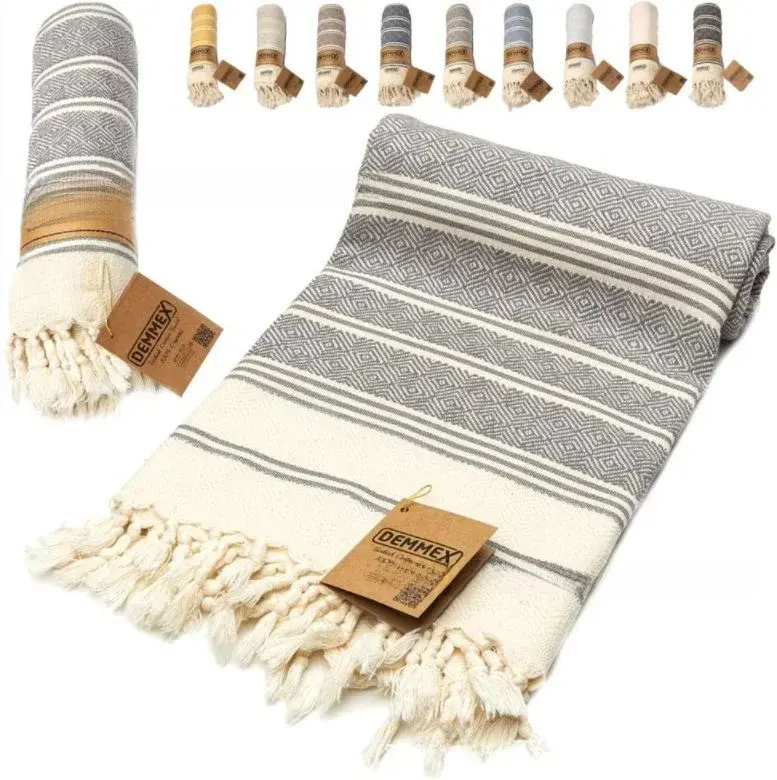 Lichtgewicht Turks jacquard strandlaken produktbilde