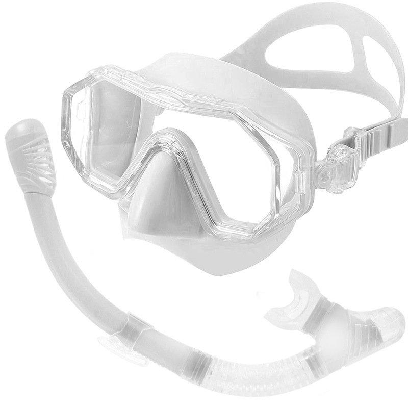 Duikmasker met semi-droge snorkel voor watersport en zwemmen