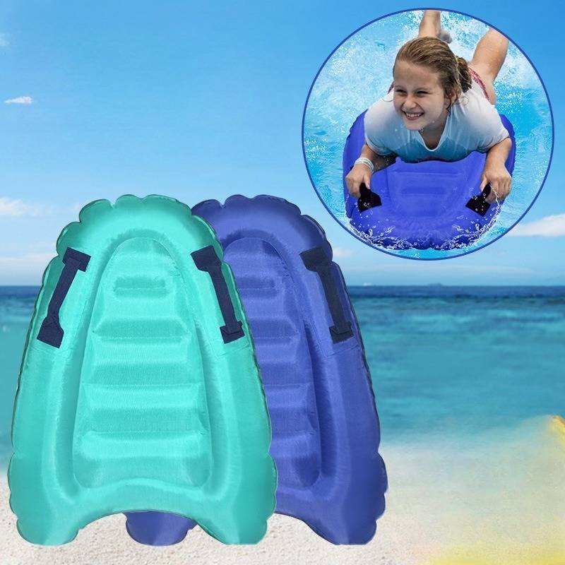 Opblaasbaar bodyboard voor kinderen in fel gekleurd PVC, draagbaar voor strand en zwembad
