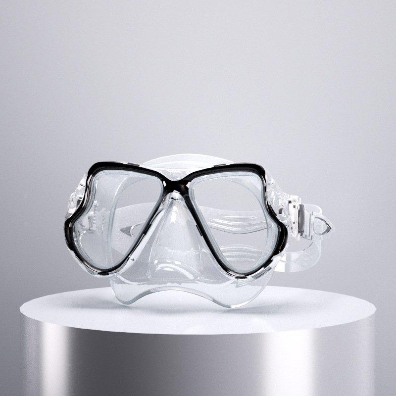Snorkelset met duikbril van gehard glas en snorkel